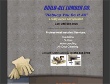 Tablet Screenshot of buildalllumber.com